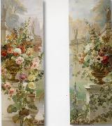 unknow artist, Floral, beautiful classical still life of flowers.099